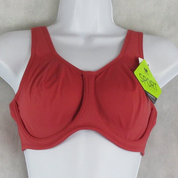 Wacoal Sport Women's High-Impact Underwire Sports Bra, Garnet Rose Red, 34DD - Picture 1 of 10